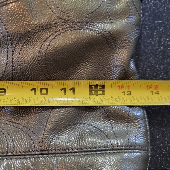 Coach Patent Leather Stitched C Tote Shoulder Bag Purse F15142 13 x 9.5 - Picture 16 of 16